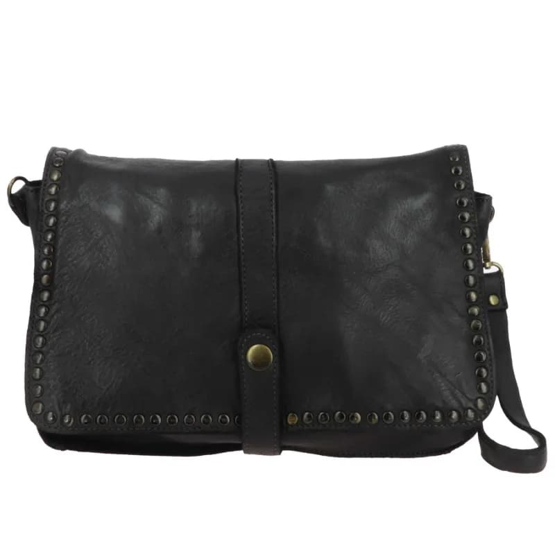 DERBY sac besace vintage en cuir Noir