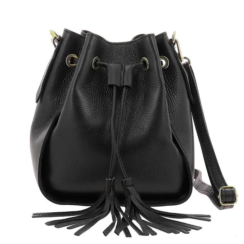 ABRIL sac seau en cuir Noir
