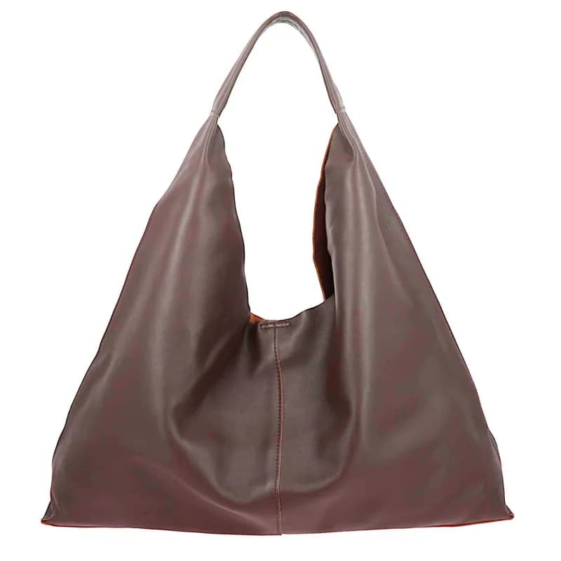 Sac fourre tout en cuir CARMEN Marron