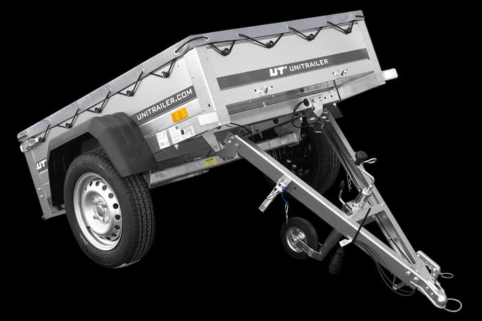Przyczepka jednoosiowa 150×106 Unitrailer Garden 150 KIPP ze stelażem H-0 i pokrowcem szarym-Nowy