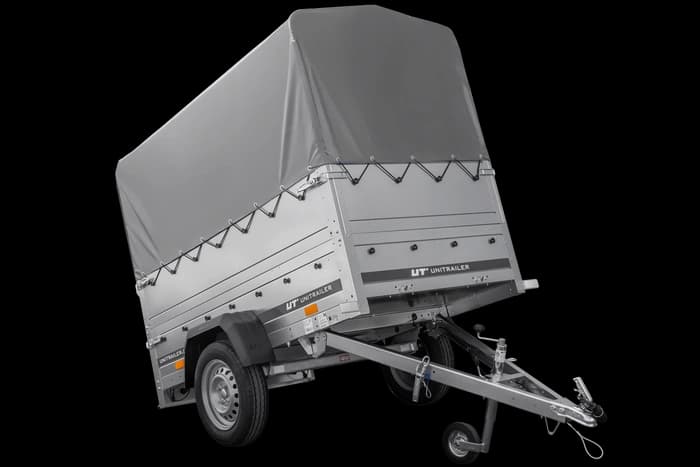 Przyczepka lekka 200×106 Unitrailer Garden 200 KIPP z burtami BIS, stelażem H-800 i pokrowcem szarym-Nowy
