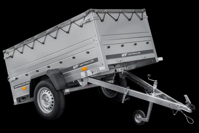 Przyczepka samochodowa 200×106 Unitrailer Garden 200 KIPP z burtami BIS i pokrowcem szarym-Nowy