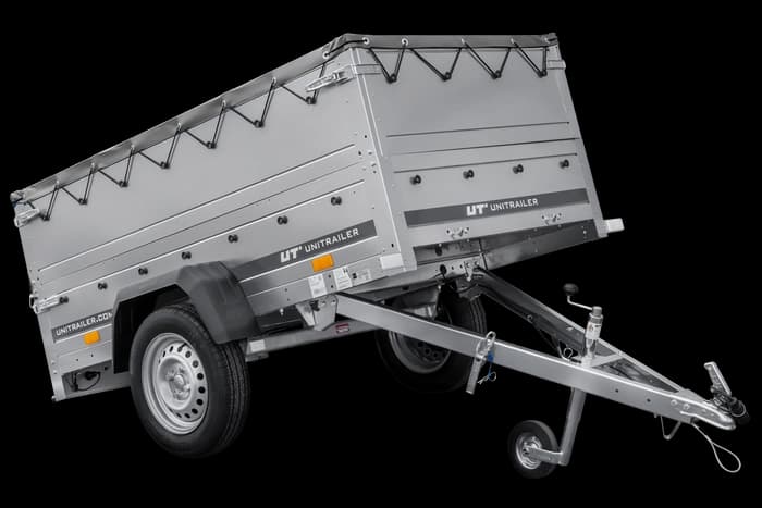 Przyczepka jednoosiowa 200×106 Unitrailer Garden 200 KIPP z burtami BIS, stelażem H-0 i pokrowcem szarym-Nowy