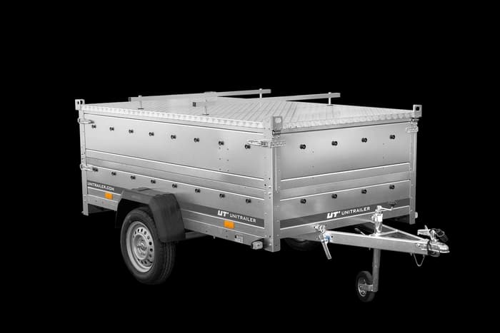 Przyczepka jednoosiowa 230×125 Unitrailer Garden 230 KIPP z burtami BIS i pokrywą aluminiową-Nowy