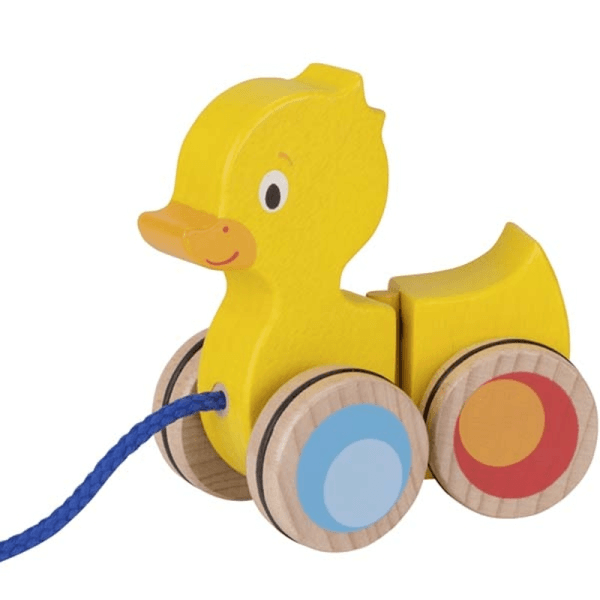 Jouet à tirer Petit Canard en bois jaune Goki®