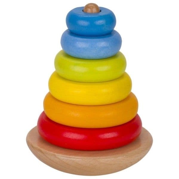 Jouet en Bois Tour à Empiler Arc-en-ciel Goki® - Jouets premier âge