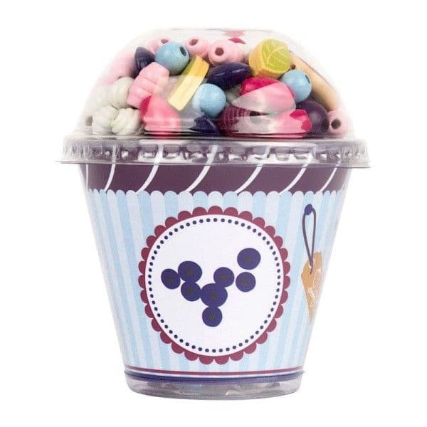 Set 170 Perles en bois Cupcake "Candy Myrtille" Small foot by Legler®