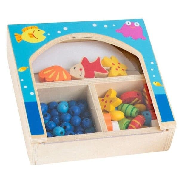 Boite 73 Perles en bois à enfiler "La mer" Small foot by Legler®