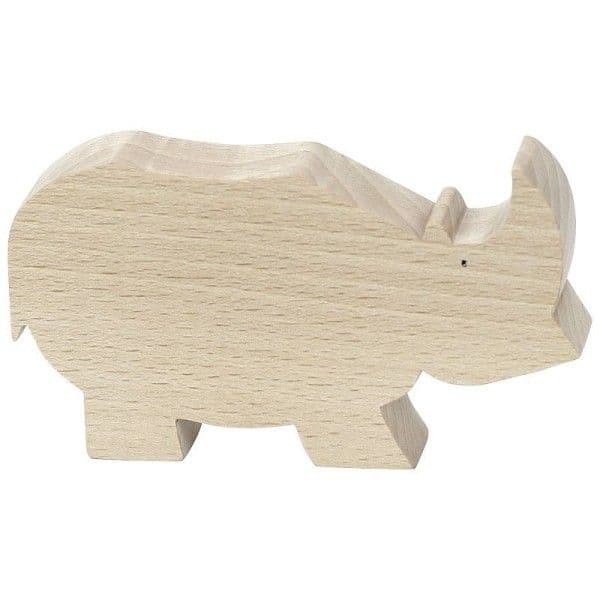 Figurine en bois Pompon Rhinocéros Vilac® France