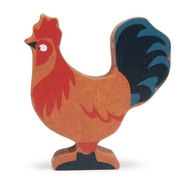 Figurine en bois Animaux de la ferme Coq 5cm Tender Leaf Toys®