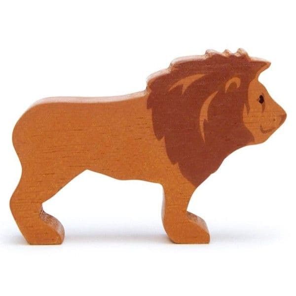 Lion en bois figurines Animaux d'Afrique  9 cm Tender Leaf Toys®
