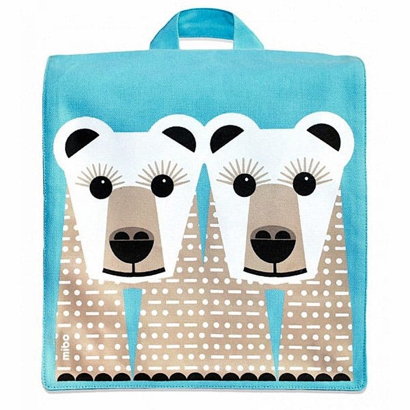 Coq en Pâte® Cartable maternelle Coton Bio Oursons Blanc - Coq en P