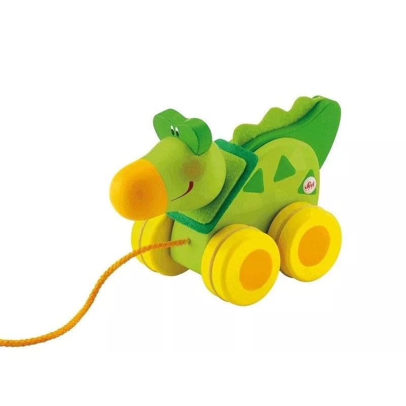 Petit jouet à traîner en bois Crocodile pour bébé