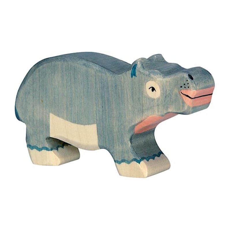 Figurine en bois Bébé Hippopotame Holztiger® 11cm