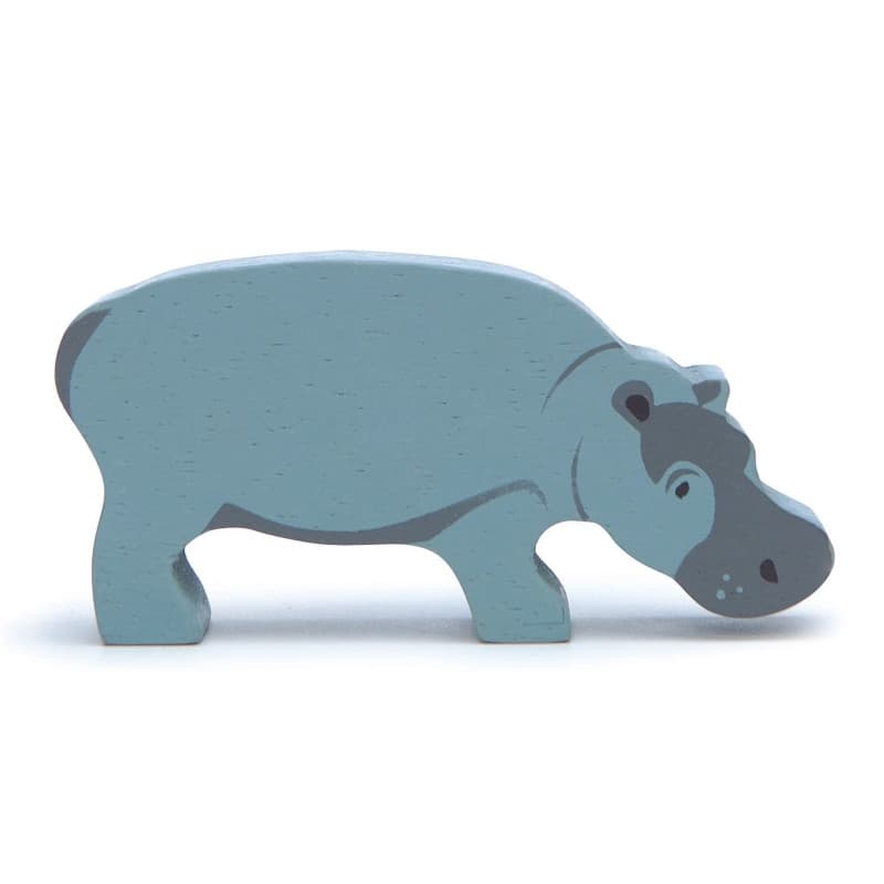 Hippopotame en bois Figurines Animaux d'Afrique 8 cm Tender Leaf Toys®
