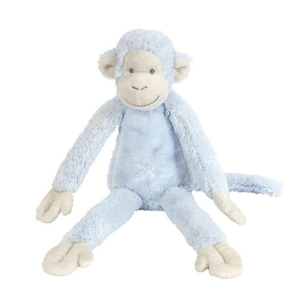 Peluche Doudou Singe Mickey Bleu 33 cm Happy Horse