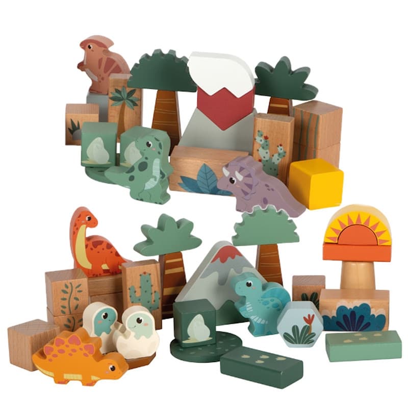 Cubes et blocs de construction en bois Dino Small foot by Legler®