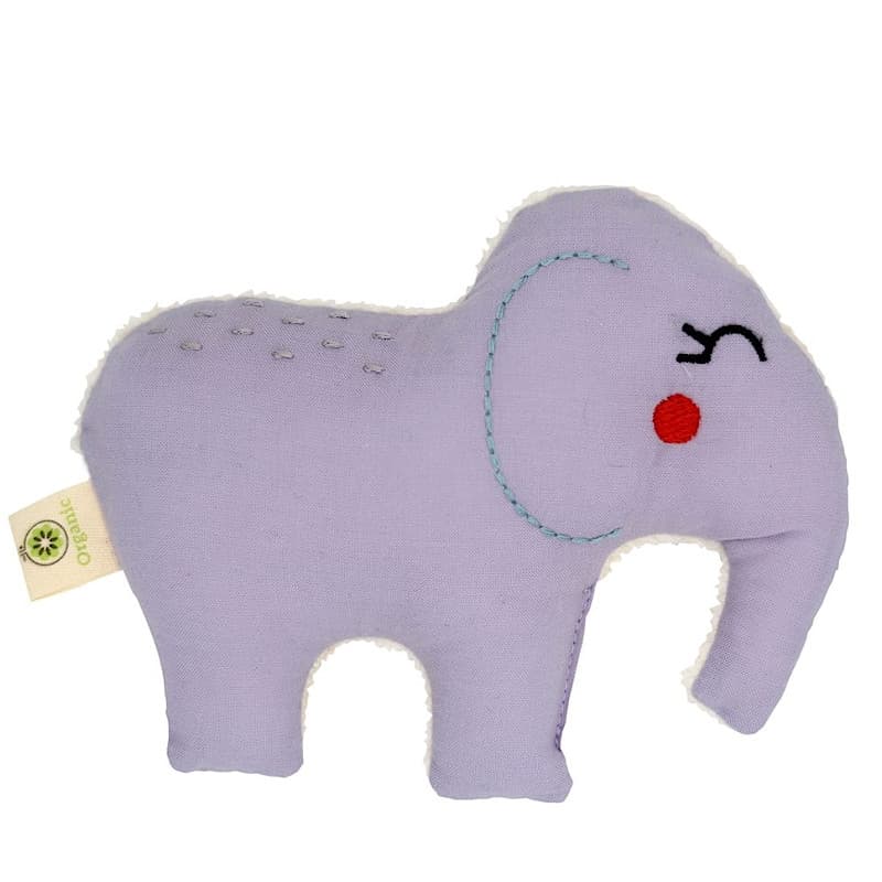 Hochet Eléphant Mauve Coton Bio aPunt Barcelona® 20cm
