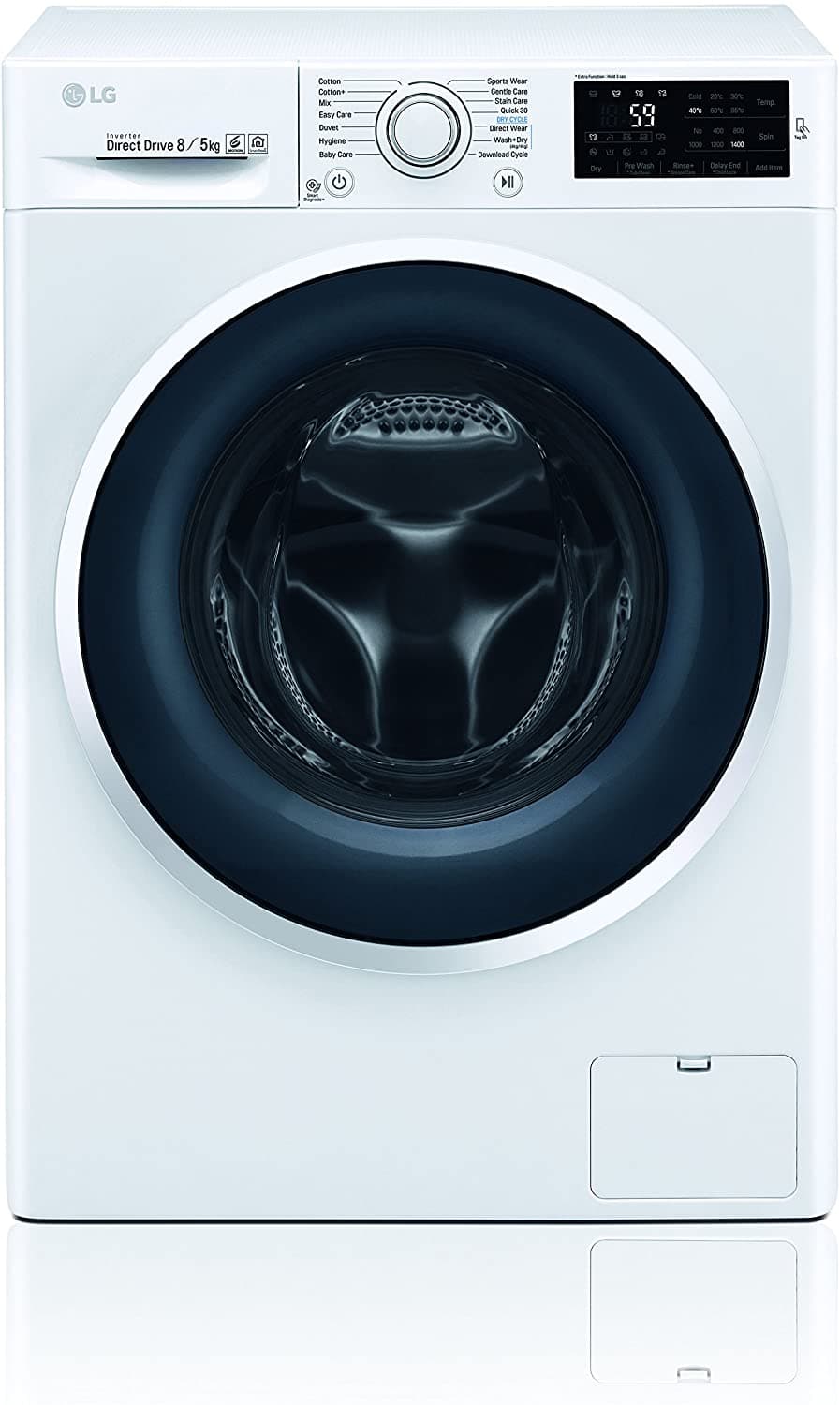 LG Electronics F 14WD 85EN0 laveuse sécheuse / A / 1078 kWh / an / 1400 tr/min / 8 kg / 11200 litres / an / affichage numérique avec affichage du temp