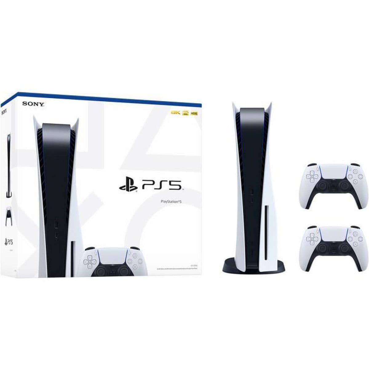 PlayStation 5 - Standard Edition, 825GB SSD, 60FPS, 4K, 2x Manette