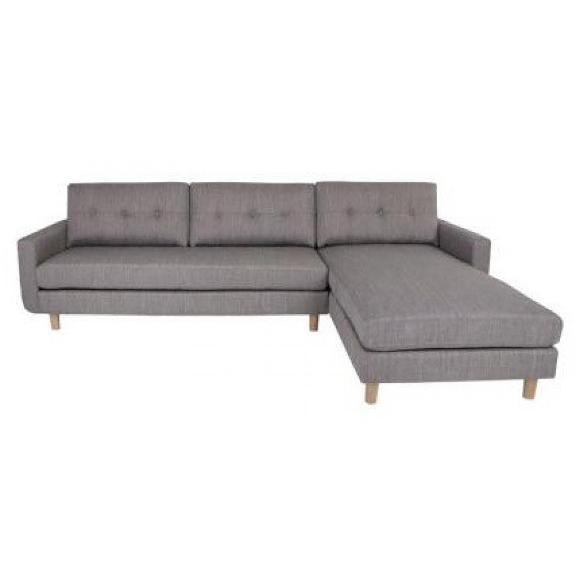 Canapé D'Angle Droit En Tissu Gris Clair ARTENA