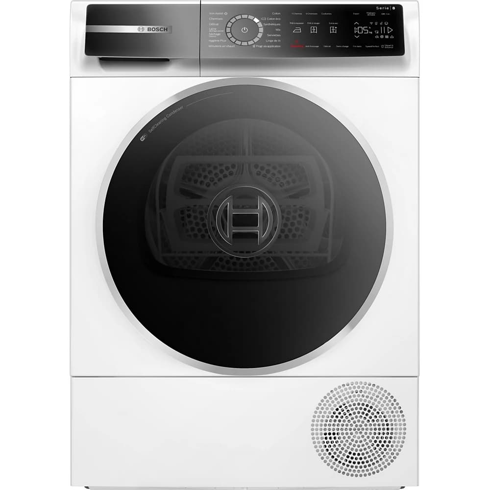 Sèche linge pompe à chaleur BOSCH WQB246C0FR Série 8   Pompe à chaleur - Label énergie A+++ Capacité XL (9kg) - Tambour 112L Tambour inox - ultra sile