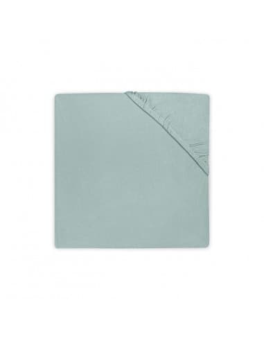 Drap housse en jersey de coton vert 60x120cm