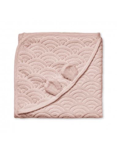 Cape de bain en coton biologique Rose Camcam Rose