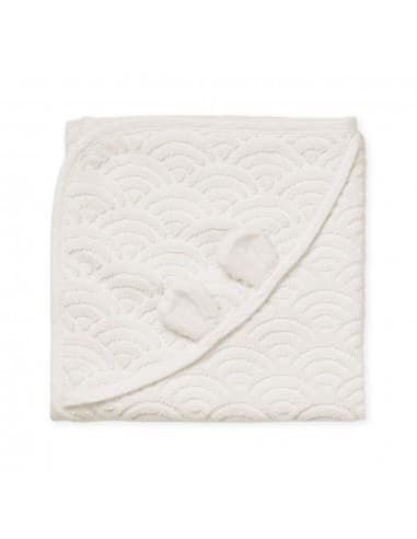 Cape de bain en coton bio Ecru Blanc cassé