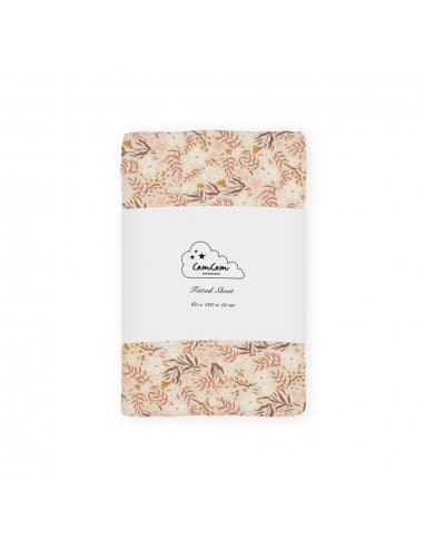 Drap housse coton biologique Aurora 60x120cm Rose