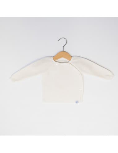 Gilet Brassière 4 boutons en tricot écru Blanc cassé 1- 3 mois