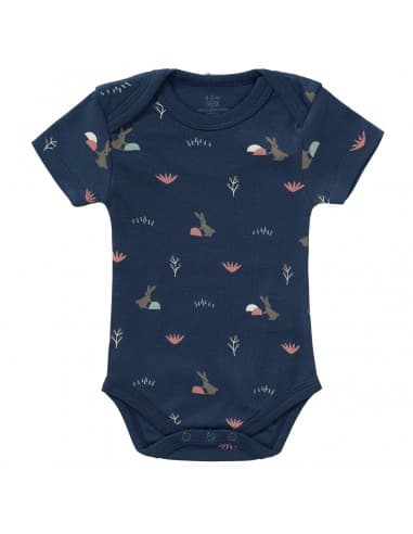Body manches courtes Lapin Indigo Bleu nuit 3 - 6 mois