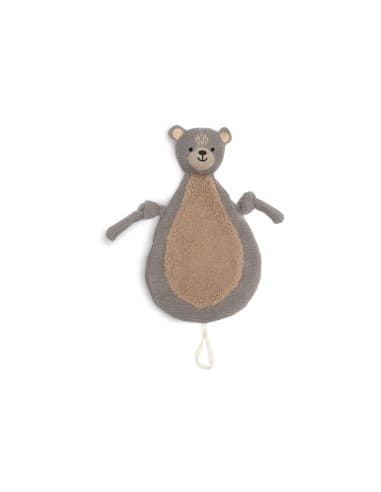 Doudou attache-tétine Ours Gris