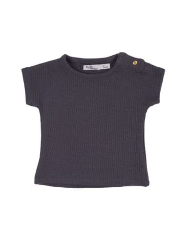 T-shirt Bleu Nuit en Coton Biologique Bleu 2 - 4 mois