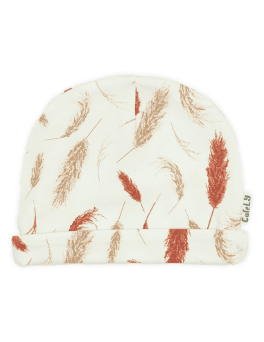 Bonnet Blanc Pampas Plumes 3 - 6 mois