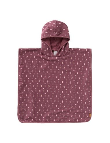 Poncho de plage protection UV Hippocampe Rouge