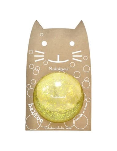 Ballon Pailleté Jaune Bulles 15 cm - Ratatam