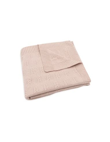 Couverture en maille tricotée Grain Knit Rose Rose pâle