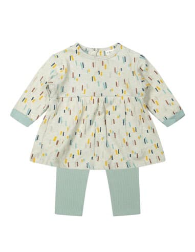 Ensemble Annabelle Robe et Legging 6 mois Vert