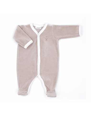 Pyjama Velours Beige Coton biologique 6 mois Beige