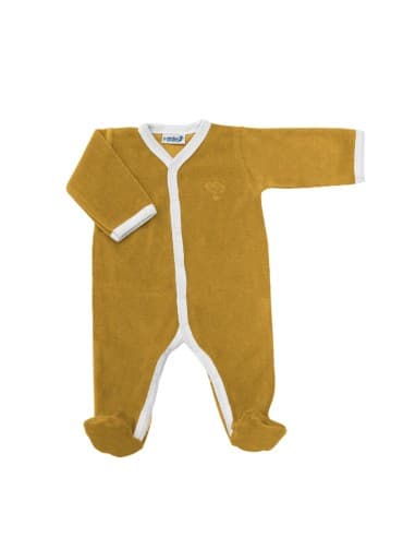 Pyjama Velours Jaune Miel en Coton biologique 3 mois Jaune