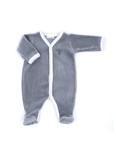 Pyjama Velours Bleu Océan en Coton biologique 3 mois Bleu