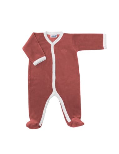 Pyjama Velours Framboise en Coton biologique 6 mois Rose