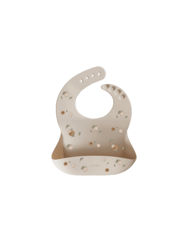 Bavoir souple en silicone Zakuw - Abricots Beige