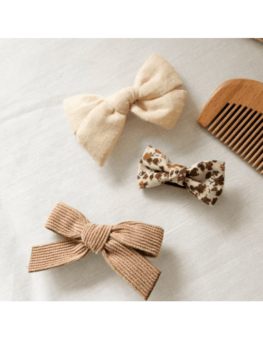 Lot de 3 Barrettes Nœuds Plumetis