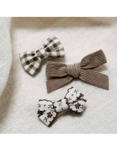 Lot de 3 Barrettes Nœuds Rétro