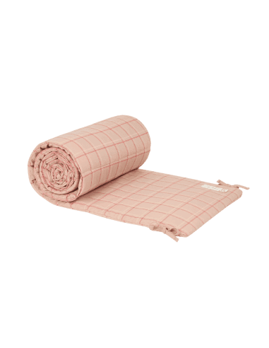 Tour de lit Nest Stories Pink Red Checks Rose