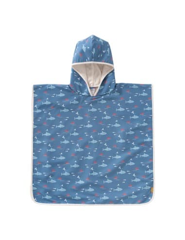 Poncho de plage protection UV Shark Bleu