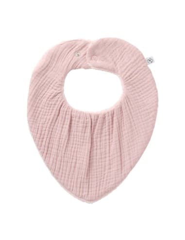 Bavoir Bandana Bambou & Gaze coton Pétale Rose