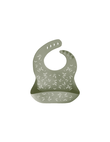 Bavoir souple en silicone Zakuw - Feuillage Vert